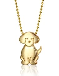 Alex Woo "Little Signs Animals" Yellow Dog Pendant Necklace