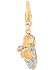 Gold over silver 0.09ct TDW Diamond Ballet Slipper (Charm)