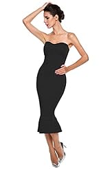 Strapless Cotton Off the Shoulder Sleeveless Cocktail Bodycon Dress/Evening Dress/Party Dress 