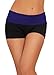 Sexy Mini Knockout Yoga Exercise Gym Workout Cotton Fitted Spandex Shorts (Small, Sapphire Blue Black), Small