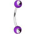 Purple Acrylic Yin Yang Logo Eyebrow Ring