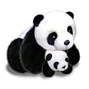 Plush Panda Bear, Mother and Baby Bamboo Panda Bears 17" with Baby Carrier