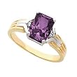 14K Two-Tone Gold Amethyst and Diamond Ring