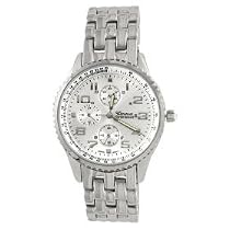 Geneva Platinum Decorative Chronograph Style Fashion Watch with Silver Face