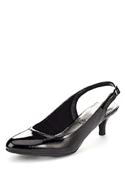 Footglove™ Fashion Leather Almond Toe Slingback Shoes with Insolia®