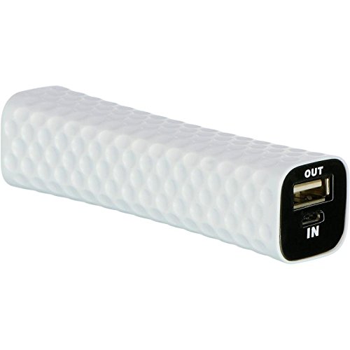 Kyocera Echo Lightweight External 1600mAh USB Powerbank With Golf Ball Texture White