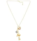 G by GUESS Gold-tone Lock and Key Charm Necklace, GOLD