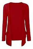 Ladies' Boyfriend Cardigan with Pockets in RED