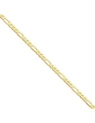 14k Yellow Gold 30in 2.75mm Flat Figaro Necklace Chain. Metal Wt- 7.17g