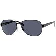 Hugo Boss 0317/S Men's Polarized Aviator Full Rim Designer Sunglasses - Matte Black/Gray
