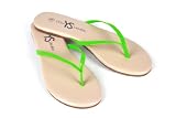 NUDE/NEON GREEN FLIP FLOP