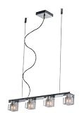 ET2 Lighting E22035-18 Blocs - Island Pendant, Metal Chrome Finish - Clear Glass