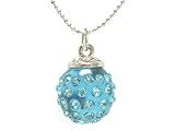 Blue Crystal Stud Ball Pendant Necklace Jewelry