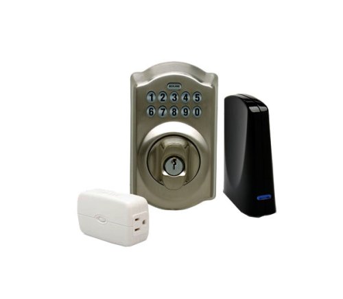 Schlage LiNK Wireless Keypad Deadbolt Starter Kit System, Satin Nickel"