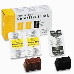 Xerox ColorStix II Solid Yellow Ink Twin Pack Plus Bonus Black (016-1908-01, Phaser 860 Printer)