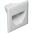 Datacomm Electronics 45-0002-WH Gang Recessed Cable Plate (White)