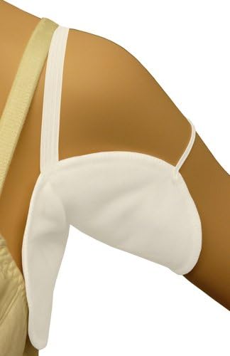 Quickshields QD-2: Dress Shields with Elastic Arm Straps, Sweat-Proof Protection (Large White)