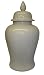 White Chinese temple jar - hand glazed porcelain - 24"H