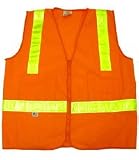 Orange MESH SURVEYOR Vests CLASS 2 with lime stripes 3X