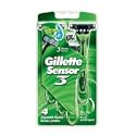 Gillette Sensor 3 Disposable Razor For Men, Sensitive Skin - 4 Ea