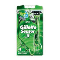 Gillette Sensor3 Disposable Razor For Men, Sensitive Skin - 4 ea