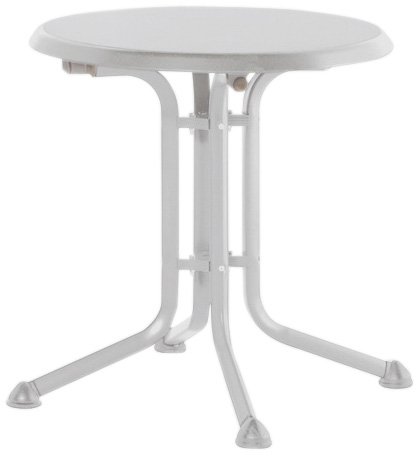 Kettler EXC - Gartentisch Alu-Klappgestell/Kettalux-Plus-Platte, lackiert Klapptisch 70 cm &Oslash;, eisengrau