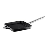 Bodum Chambord 21 by 21 cm, 8.3 by 8.3-Inch Cast Iron Enamel Grill Pan, Black