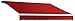 Awntech 16-Feet Galveston Semi-Cassette Manual Retractable Awning, 120-Inch Projection, Red