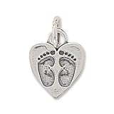 Heart Charm with Baby Footprints
