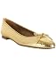 Stuart Weitzman gold metallic leather 'Capsule' faux snakeskin flats