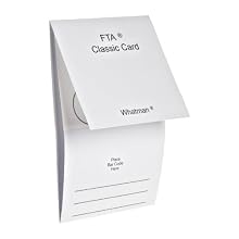 Whatman WB120312 FTA Classic Card 1-Sample Area, 125 microliter Size (Case of 250)