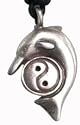 Yin Yang Dolphin Peace Zen Buddha Silver Tone Pewter Pendant