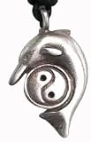 Yin Yang Dolphin Peace Zen Buddha Silver Tone Pewter Pendant