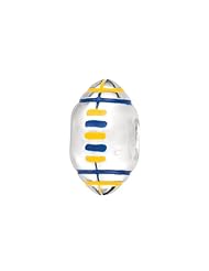 925 Sterling Silver Blue, Yellow Enamel Football Bead For Chamilia, Pandora, Biagi, Personality, Reflections And More Charm Bracelets