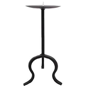 10" H Wrought Iron Pillar Candle Holder