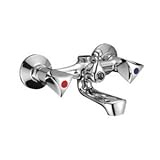 Two Handles Chrome Wall-mount Bathtub Faucet