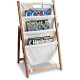 Floor Magazine Rack - Folding (Natural/White) (23 3/4