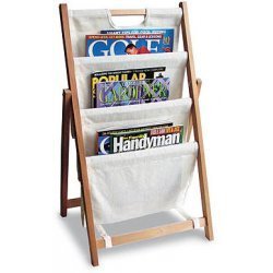 Floor Magazine Rack - Folding (Natural White) (23 3 4H x 14 1 2W x 11 1 2D) by Stacks and Stacks