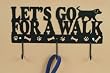 Let's Go for a Walk Dog Pet Leash Wall Coat Rack Hooks