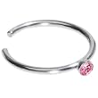 20 Gauge Stainless Steel Pink Gem Nose Hoop