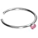 20 Gauge Stainless Steel Pink Gem Nose Hoop