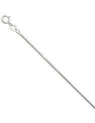 14k Solid White Gold Fox Chain Necklace 0.8mm 16"
