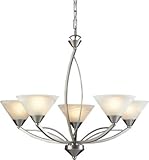 IMAGE OF ELK Lighting Elysburg Five Up Light Chandelier in Satin Nickel