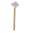 14 Karat Gold Nose Pin Pink Cz