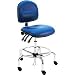BenchPro LCT-DV-3L Deluxe HD Vinyl Ergonomic ESD Anti Static Chair with Chrome Base, 450 lbs Capacity, 19" Width x 21-29" Height x 17" Depth, Blue