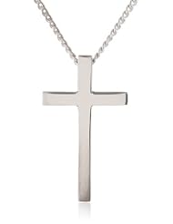 Bob Siemon Sterling Silver Large Plain Cross Pendant Necklace, 20"