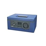 IMAGE OF CARL Products - CARL - Security Box w/Dual Lock, Removable Cash/Coin Tray, Steel, Blue - Sold As 1 Each - Security box has a convenient removable cash/coin tray. - Dual lock consists of a cylinder key and dial combination lock. -