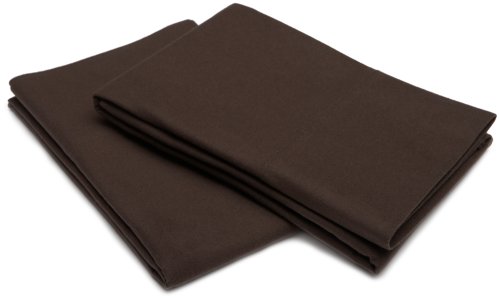 Pinzon 190-Gram Velvet Flannel Standard Pillowcase Pair, Italian Roast