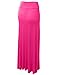 LE3NO Womens Plus Size Floor Length Maxi Skirt With Stretch