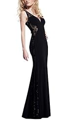 V-neck Sleeveless Embroidered Sheer Lace Jumpsuit 